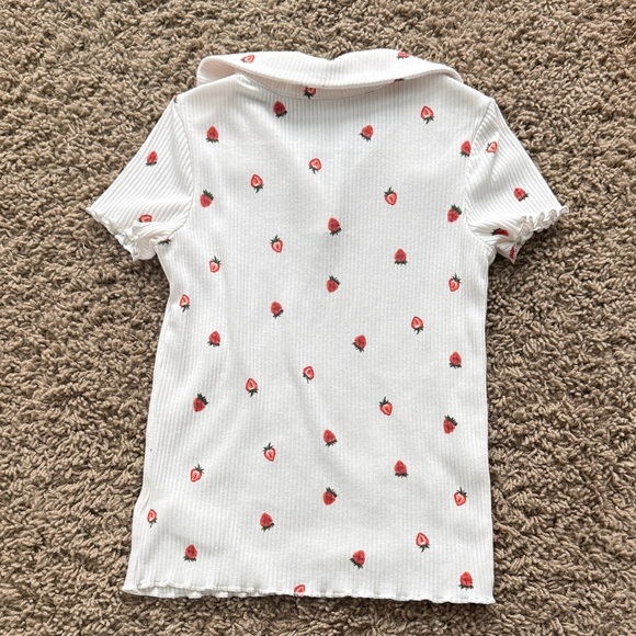 Old Navy White Polo with Strawberry Print - Picture 3 of 3